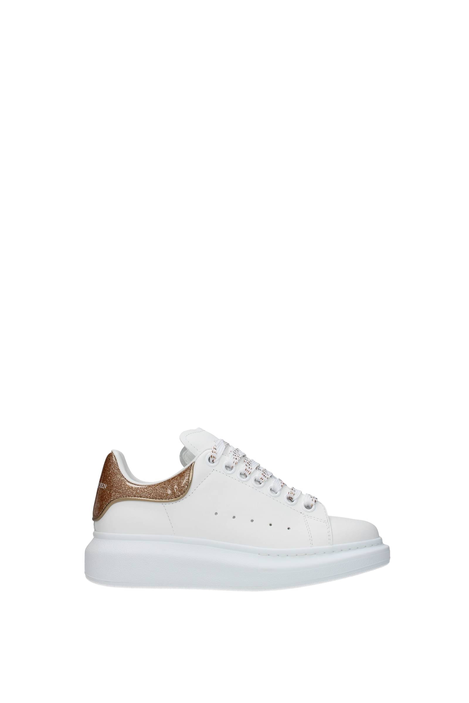 Alexander McQueen Oversized Sneaker in White & Rose Gold | FWRD